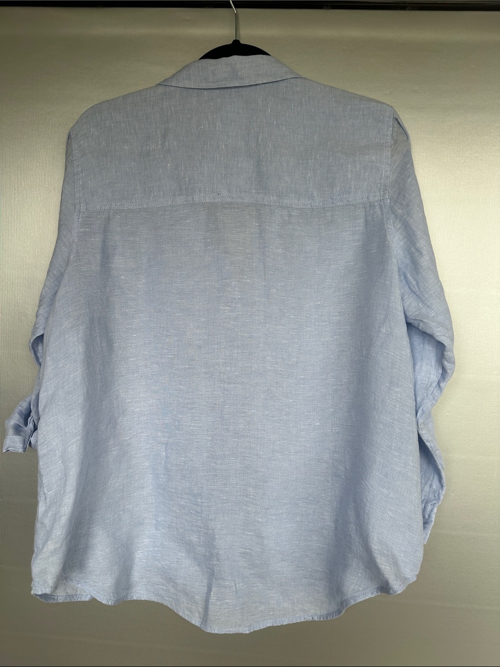 Sigrid Olsen LinenLlight Blue Button-up Shirt Size 1X Long Adjustable Sleeves - Picture 7 of 11